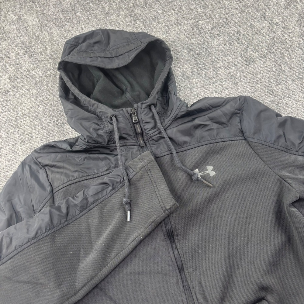 Under Armour ColdGear Hybrid Full‎ Zip Hoodie Large Black Mens Jacket